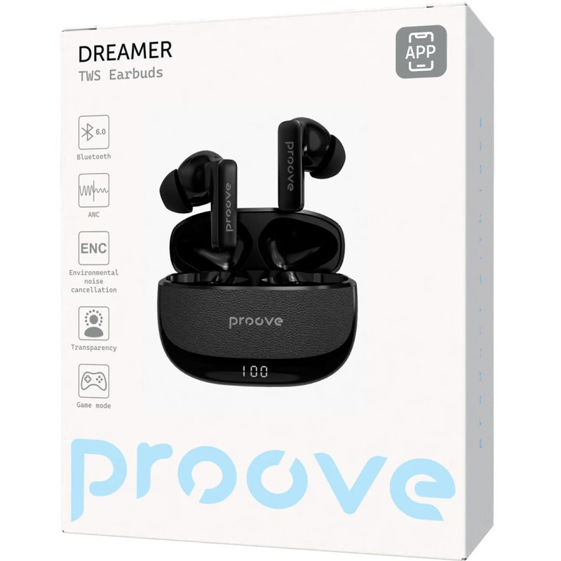 Бездротові навушники Proove Dreamer TWS with ANC (APP) black