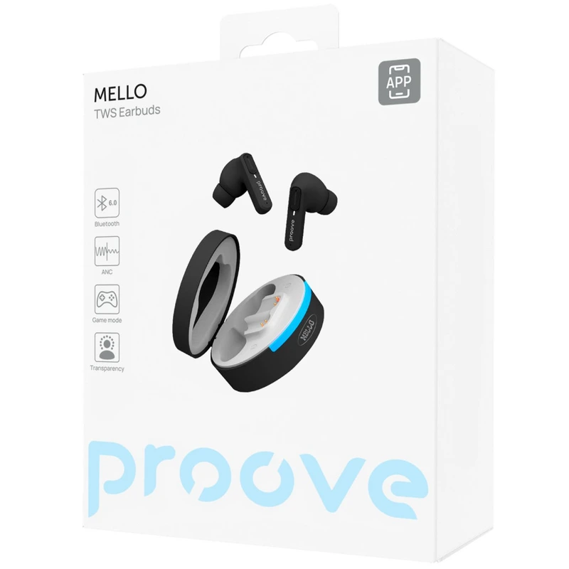 Бездротові навушники Proove Mello TWS with ANC (APP) black