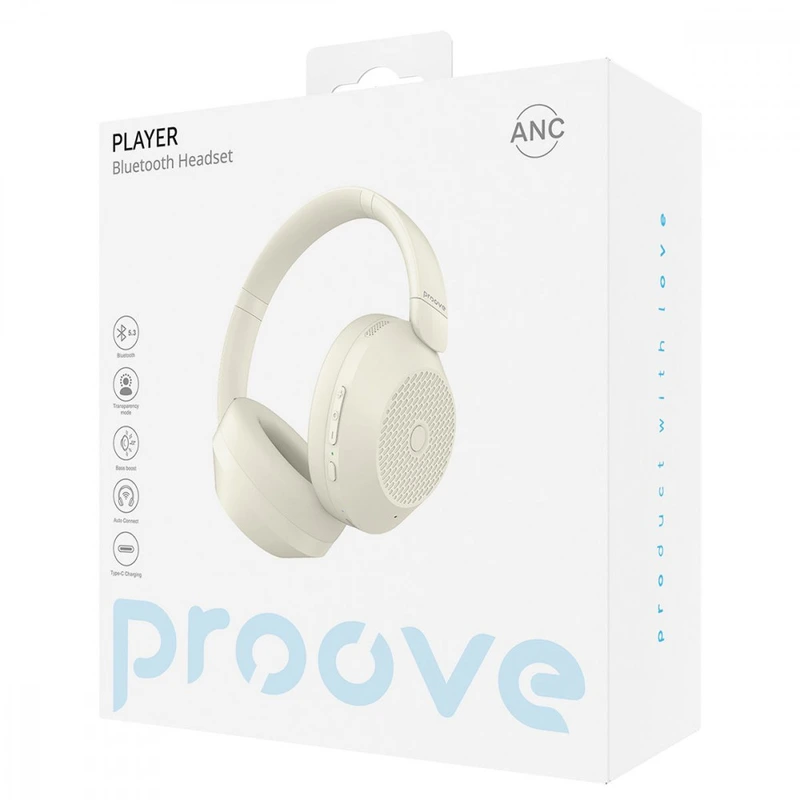 Бездротові навушники Proove Player with ANC beige