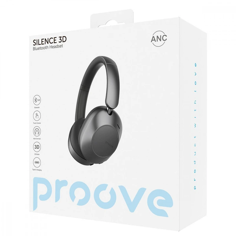 Бездротові навушники Proove Silence 3D with ANC light gray