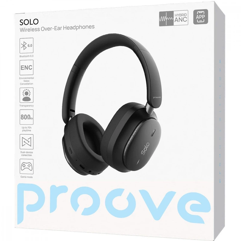 Бездротові навушники Proove Solo with ANC (APP) black