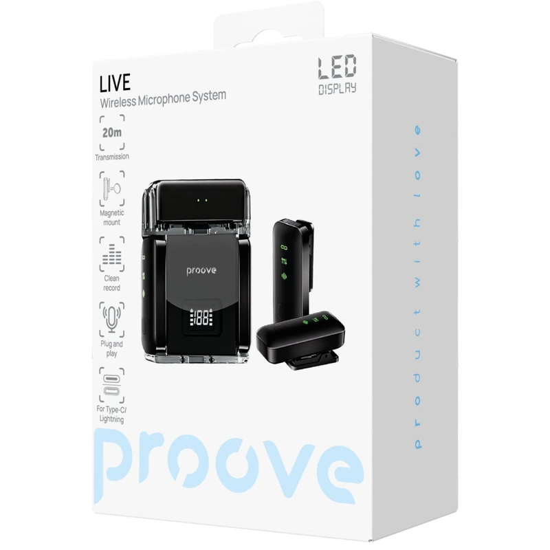 Бездротовий петличний мікрофон Proove Live black