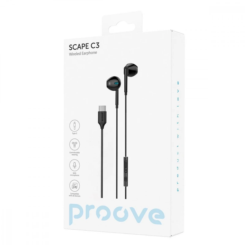 Дротові навушники Proove Scape C3 (Type-C) black
