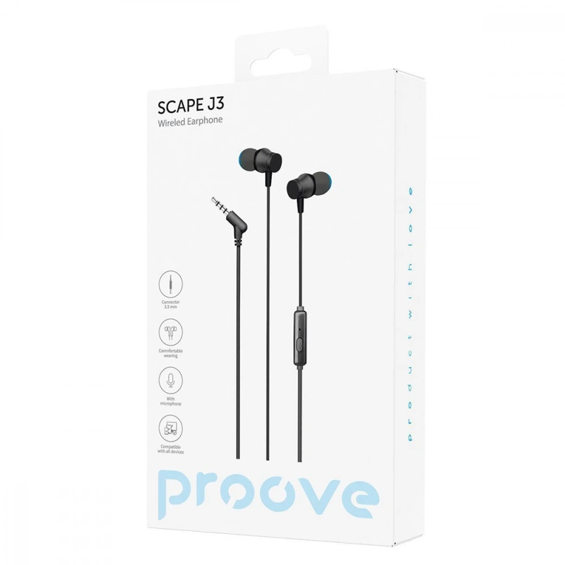 Дротові навушники Proove Scape J3 (3.5mm) black