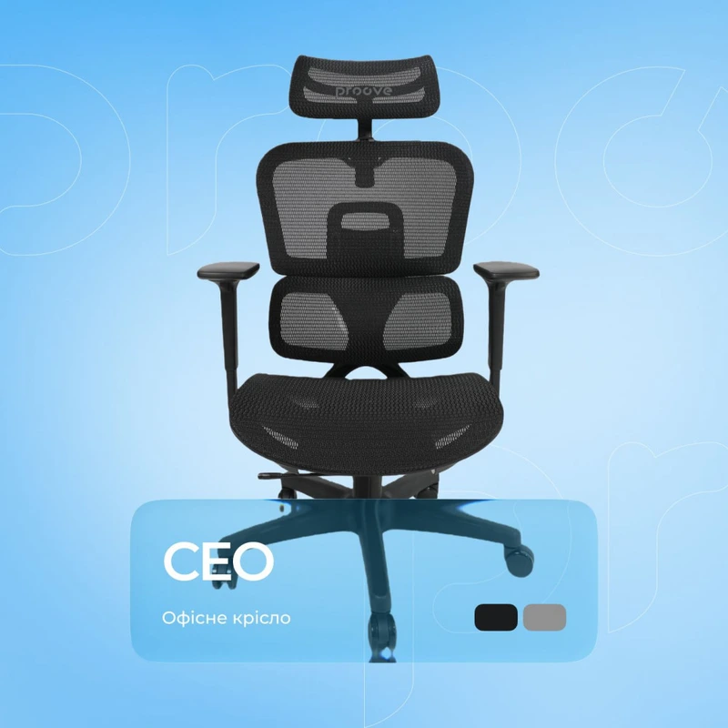 Ергономічне крісло Proove CEO gray