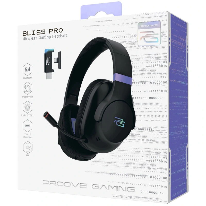 Бездротова ігрова гарнітура Proove Gaming Bliss Pro (APP) black