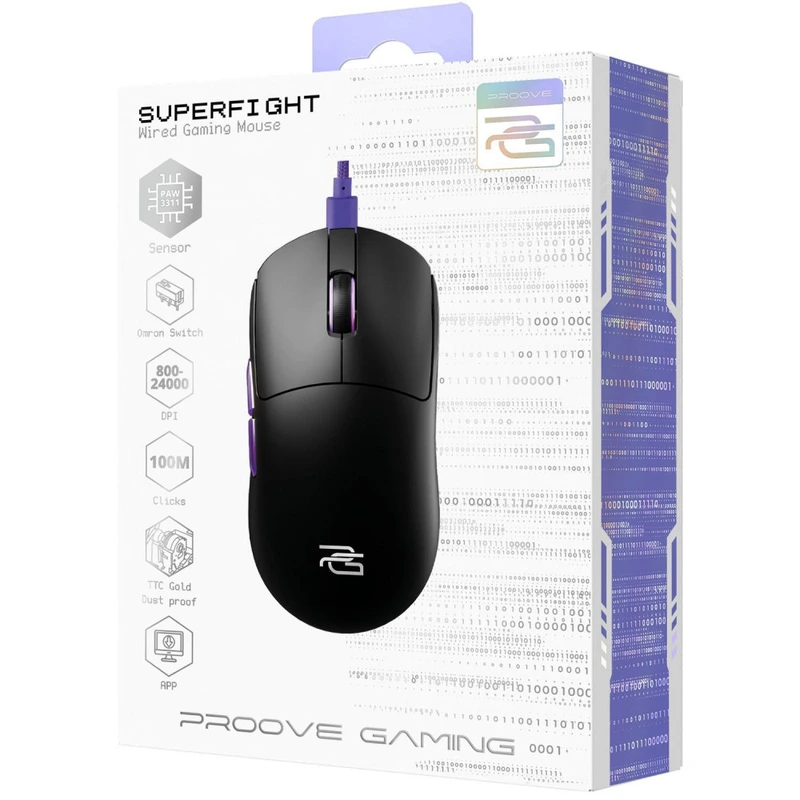 Дротова ігрова миша Proove Gaming Superfight Wired white/purple