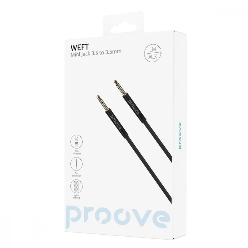 Кабель AUX Proove Weft (1m) black