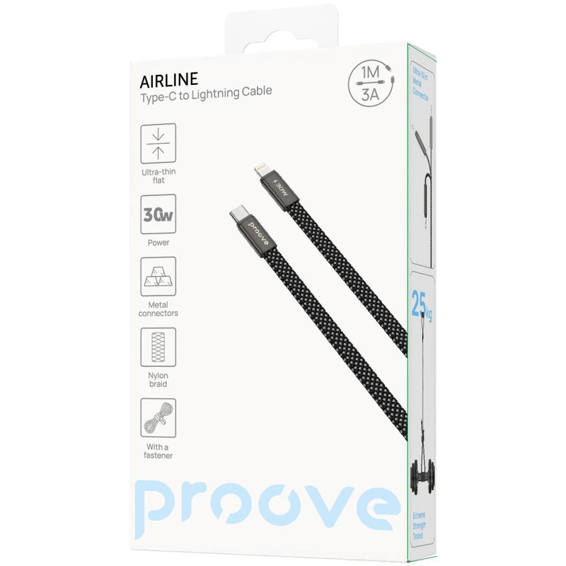 Кабель Proove AirLine Type-C to Lightning 30W (1m) black