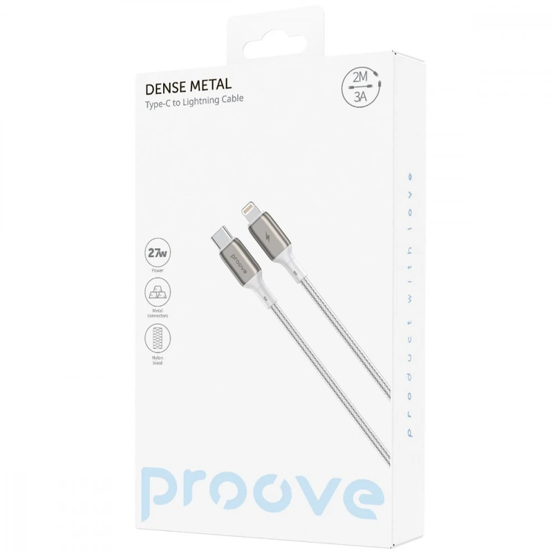 Кабель Proove Dense Metal Type-C to Lightning 27W (2m) black