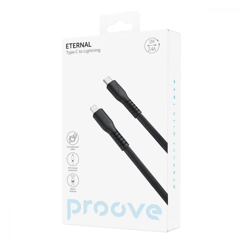 Кабель Proove Eternal Type-C to Lightning 27W (1m) light blue