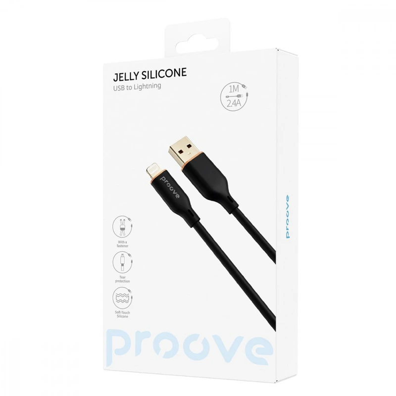 Кабель Proove Jelly Silicone USB to Lightning 2.4A (1m) white
