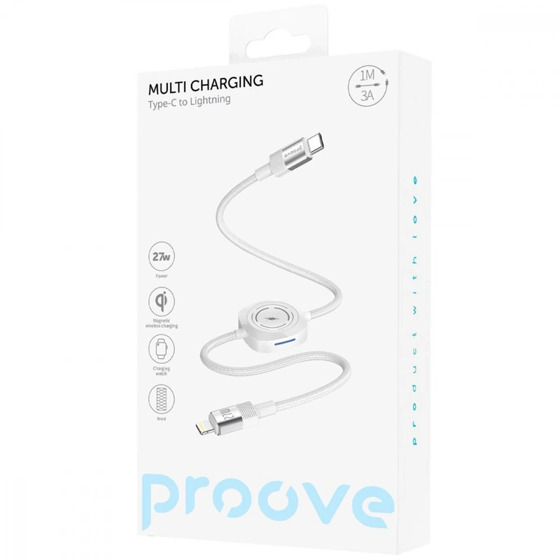 Кабель Proove Multi Charging Type-C to Lightning 27W white
