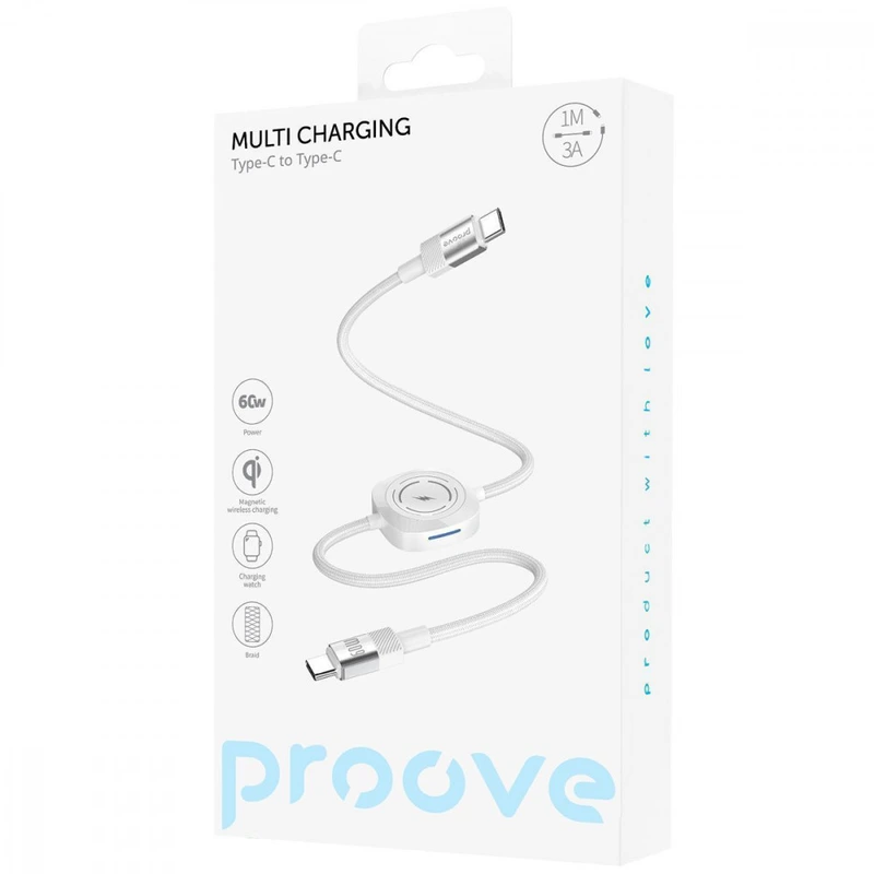 Кабель Proove Multi Charging Type-C to Type-C 60W white