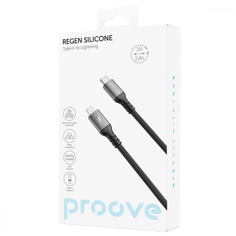 Кабель Proove ReGen Silicone Type-C to Lightning 27W (1m) white