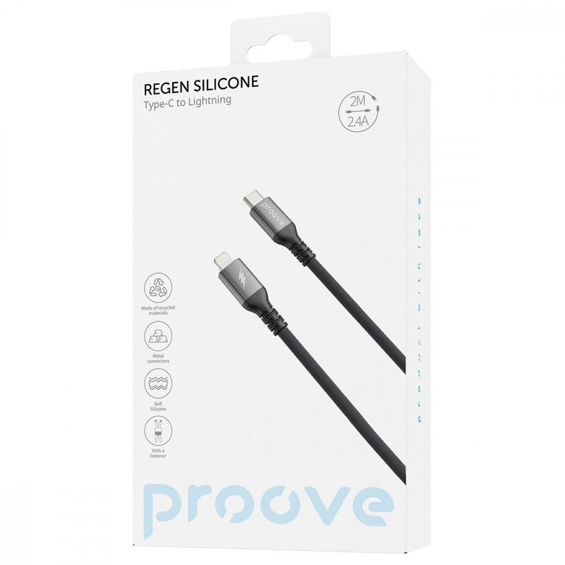 Кабель Proove ReGen Silicone Type-C to Lightning 27W (2m) white