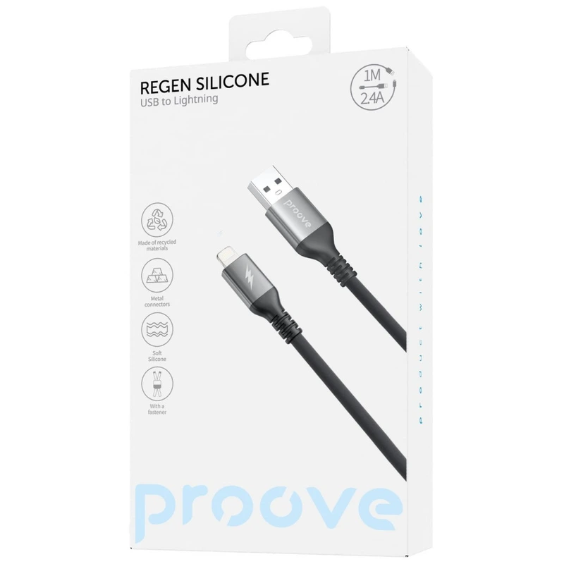 Кабель Proove ReGen Silicone USB to Lightning 2.4A (1m) white