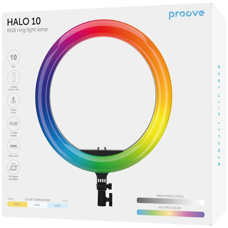 Кільцева світлодіодна RGB лампа Proove Halo (10inch) white