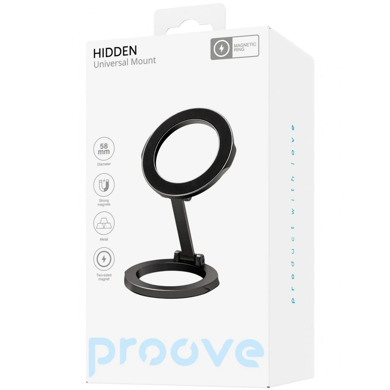 Магнітний тримач Proove Hidden Universal Type Car Mount gray