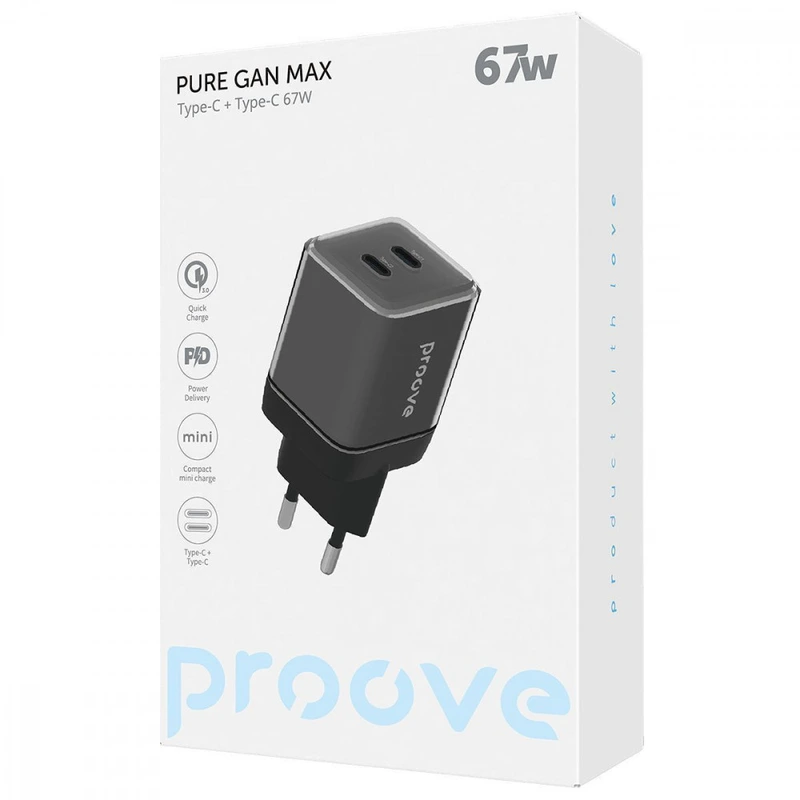 МЗП Proove Pure GaN Max 67W (Type-C + Type-C) white