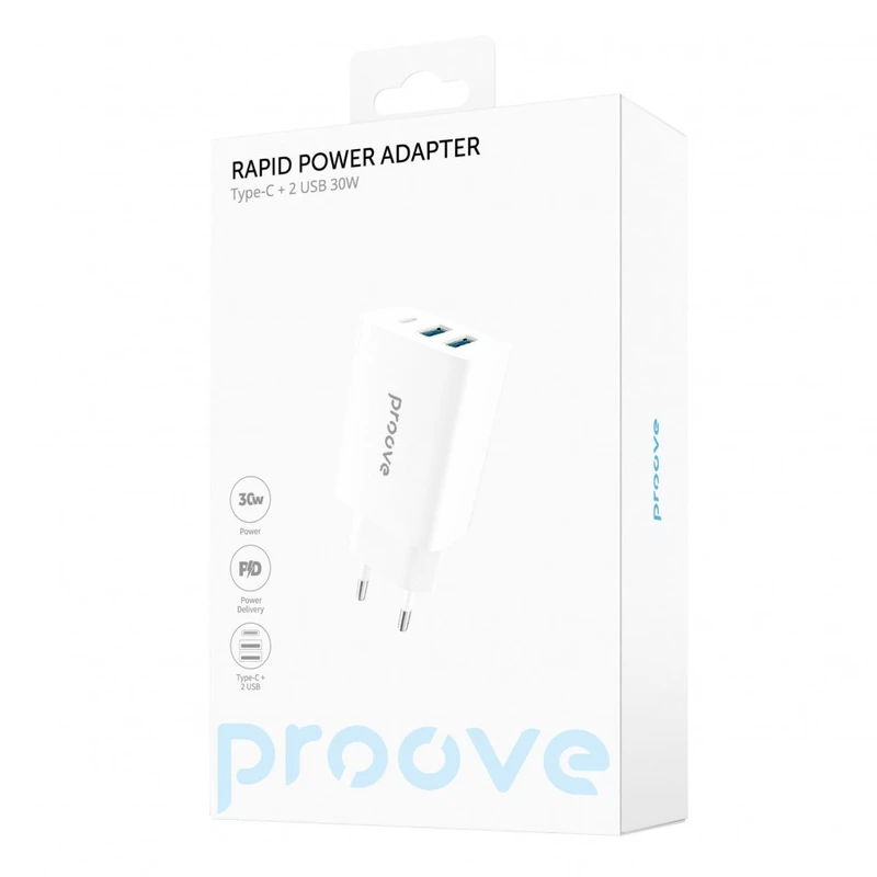 МЗП Proove Rapid 30W (2 USB + Type-C) white
