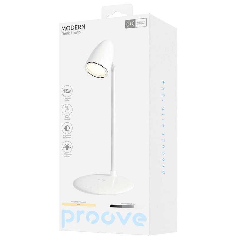 Настільна лампа з Бездротовою Зарядкою Proove Modern white