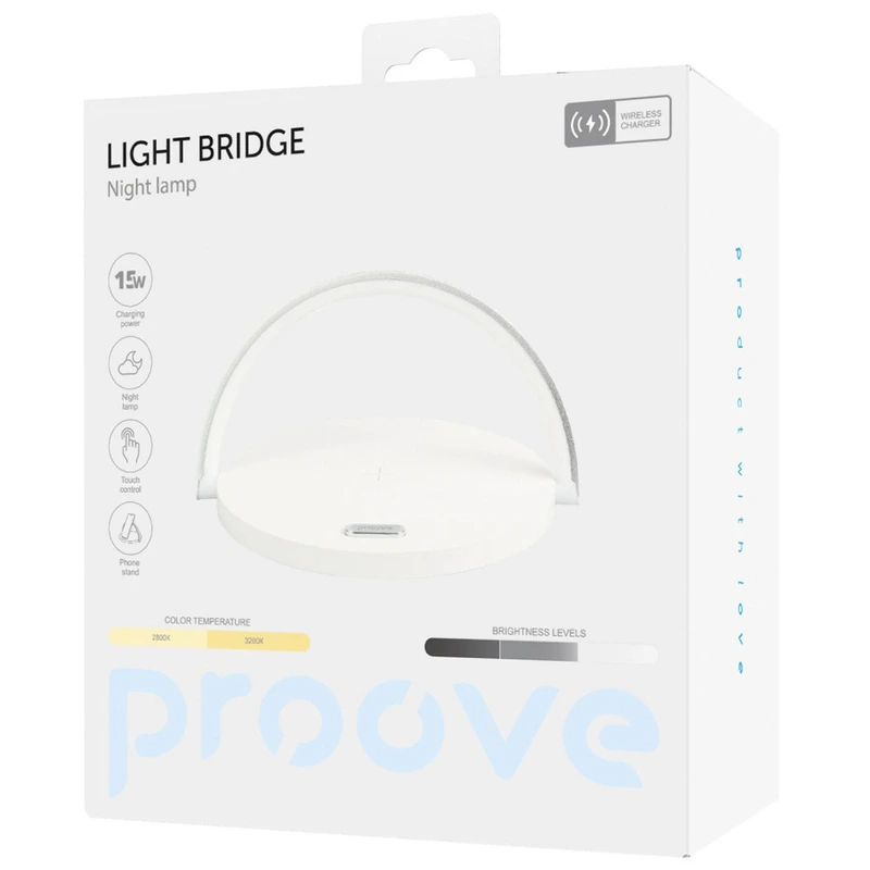 Нічник з Бездротовою Зарядкою Proove Light Bridge white