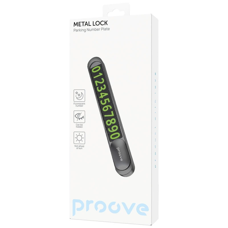 Паркувальна Карта Proove Parking Number Plate Metal Lock silver