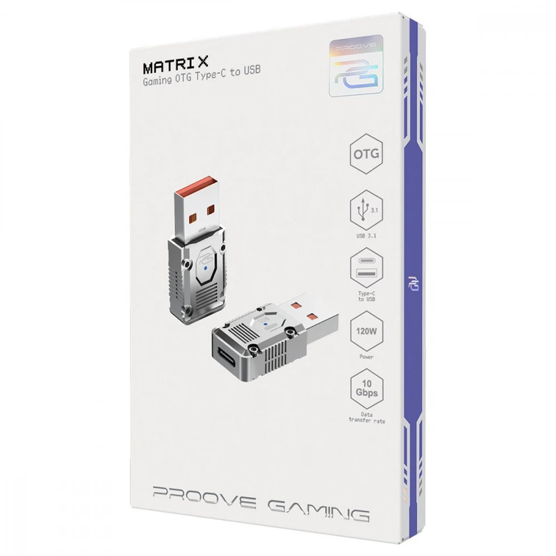 Перехідник Proove Gaming Matrix OTG Type-C to USB silver