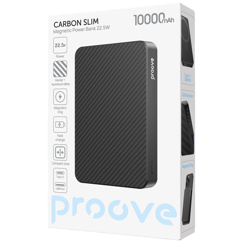 Портативна Батарея Proove Carbon Slim 22.5W 10000mAh glowrise