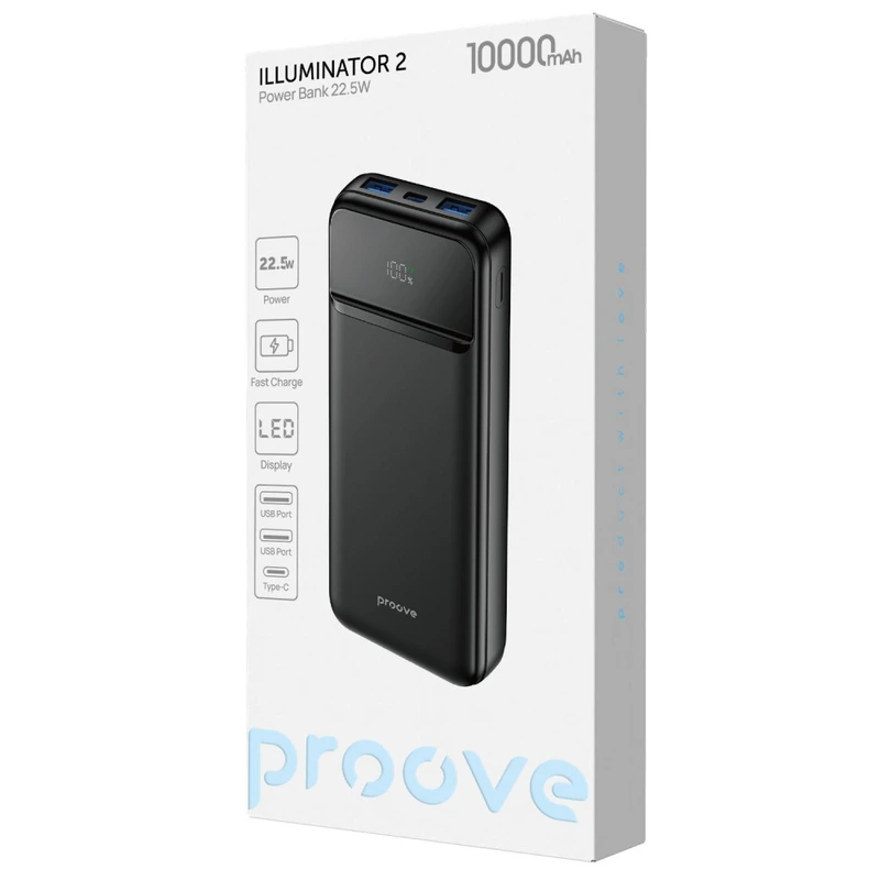 Портативна Батарея Proove Illuminator 2 22.5W 10000mAh black