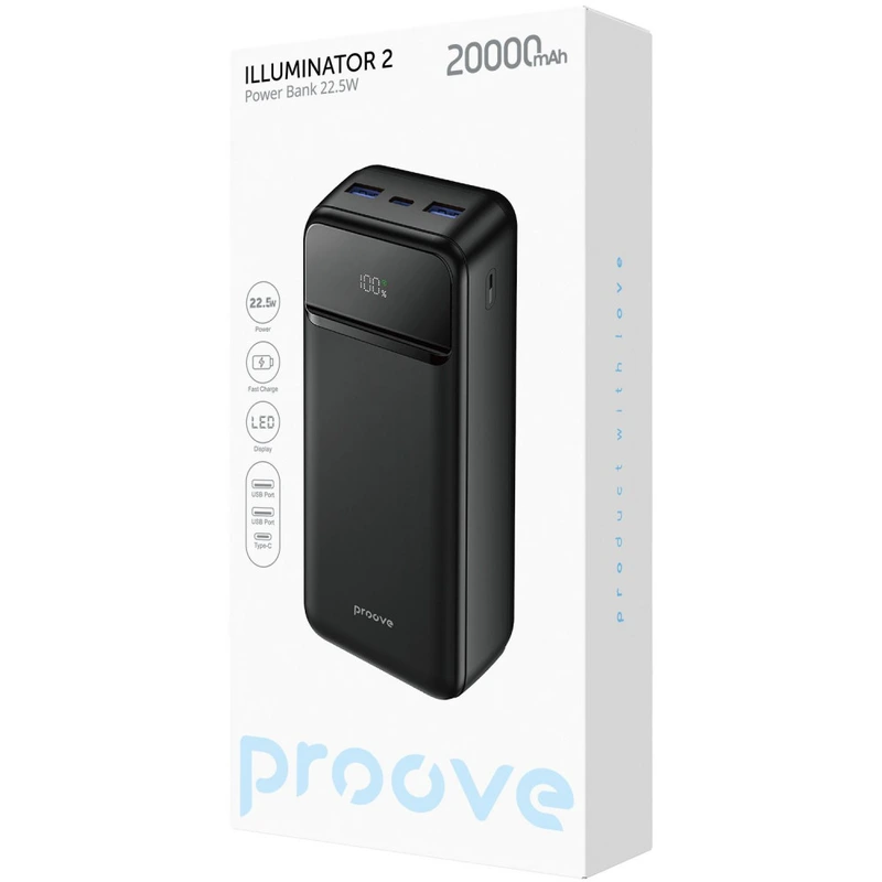 Портативна Батарея Proove Illuminator 2 22.5W 20000mAh black