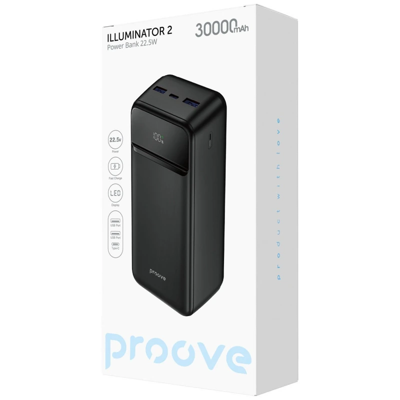 Портативна Батарея Proove Illuminator 2 22.5W 30000mAh black