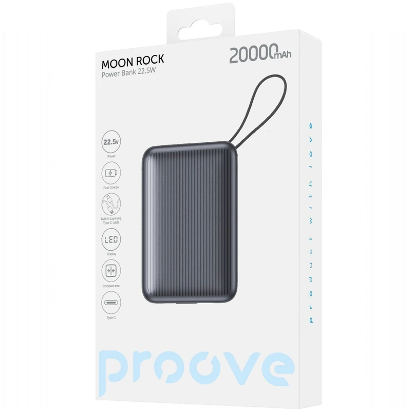 Портативна Батарея Proove Moon Rock 22.5W 20000mAh gray