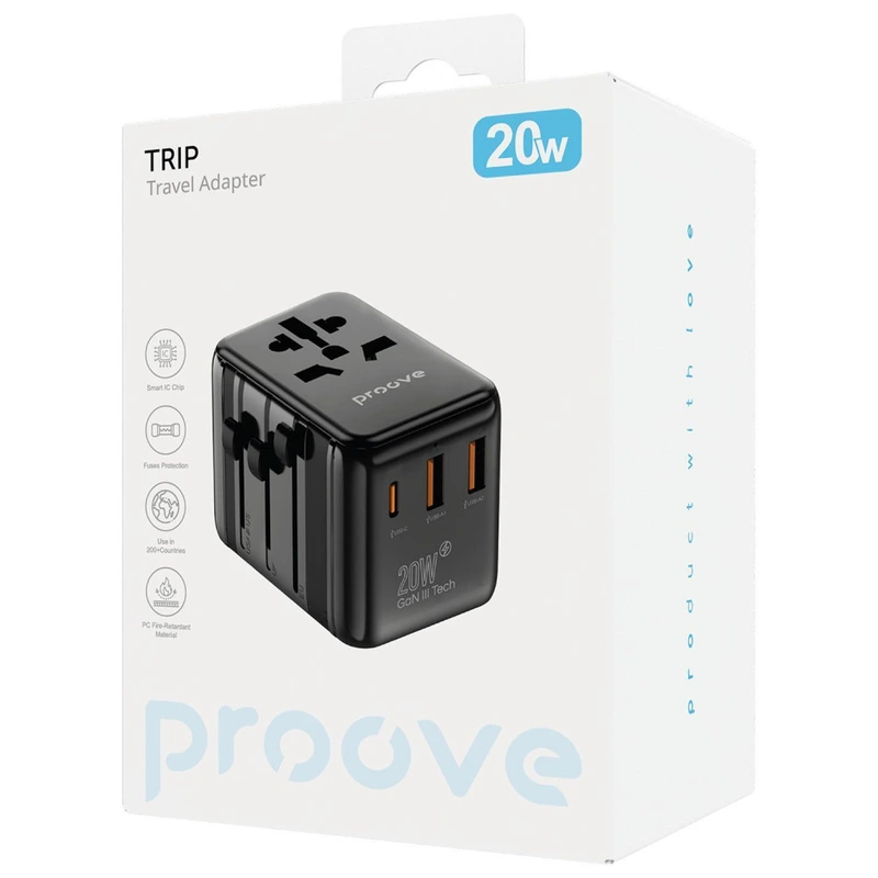 Універсальний адаптер Proove Trip 20W black