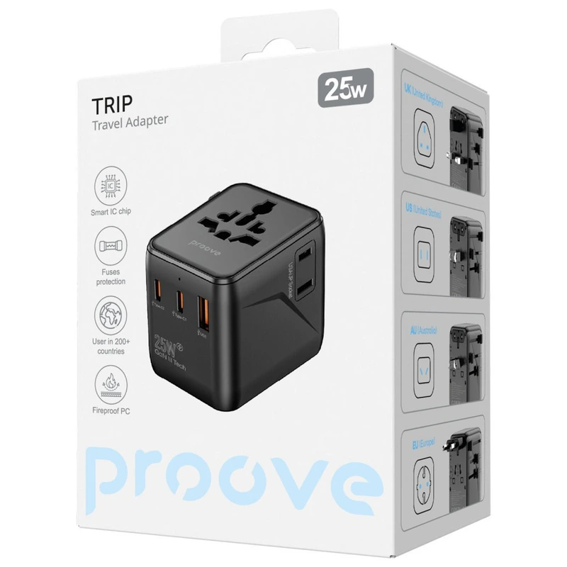 Універсальний адаптер Proove Trip 25W black