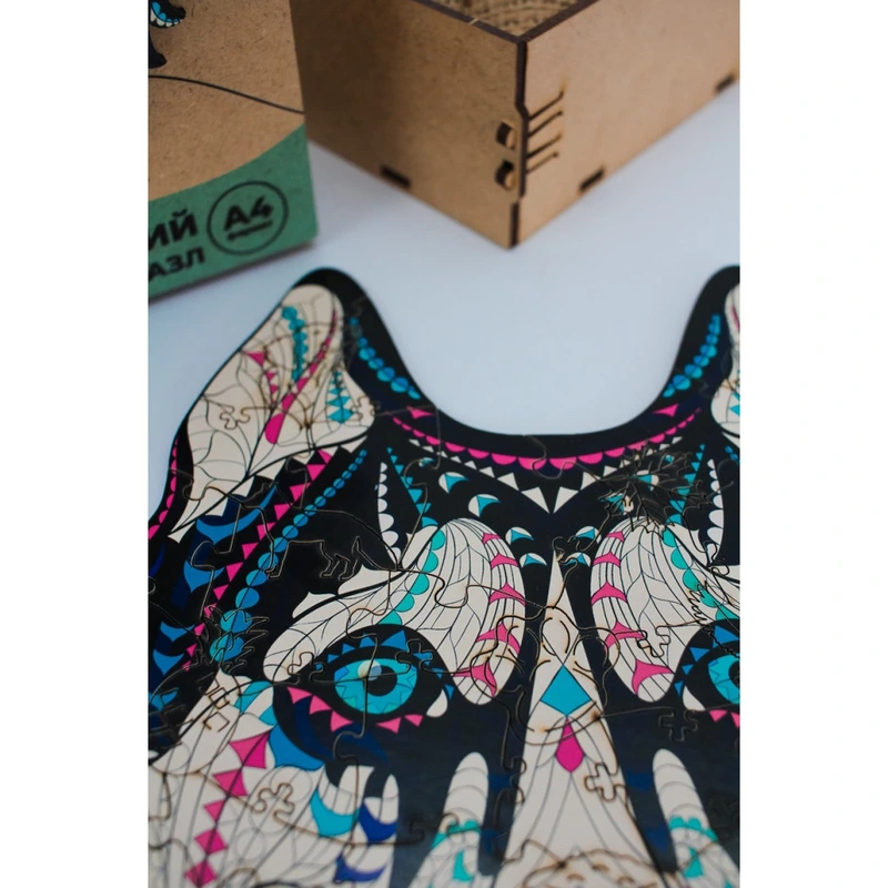 Фігурний дерев'яний пазл A3 "Сніжний хаскі" PuzA3-03112, 123 деталі