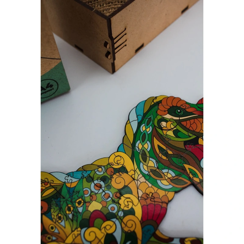 Фігурний дерев'яний пазл A3 "Тиранозавр Рекс" PuzA3-03114, 132 деталі