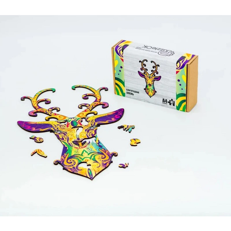 Фігурний дерев'яний пазл A4 Благородний Олень PuzA4-00731, 67 деталей