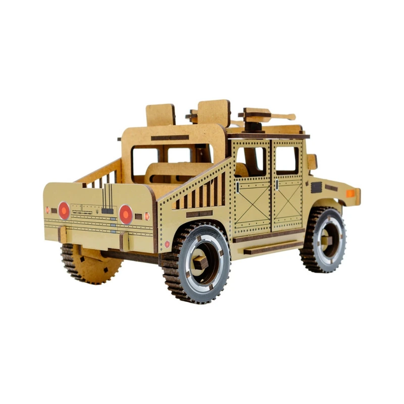 Дерев'яний 3D конструктор "Humvee" Puz-00927, 100 деталей — фото 3