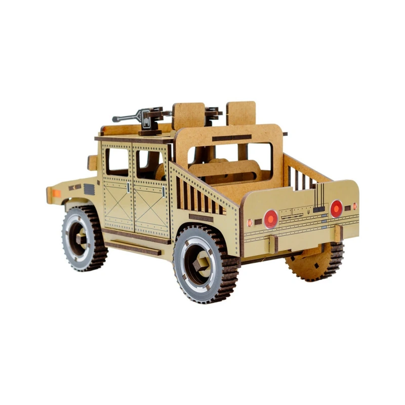 Дерев'яний 3D конструктор "Humvee" Puz-00927, 100 деталей — фото 4