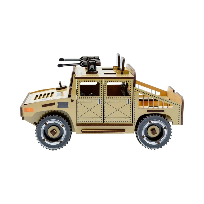 Дерев'яний 3D конструктор "Humvee" Puz-00927, 100 деталей — фото 5
