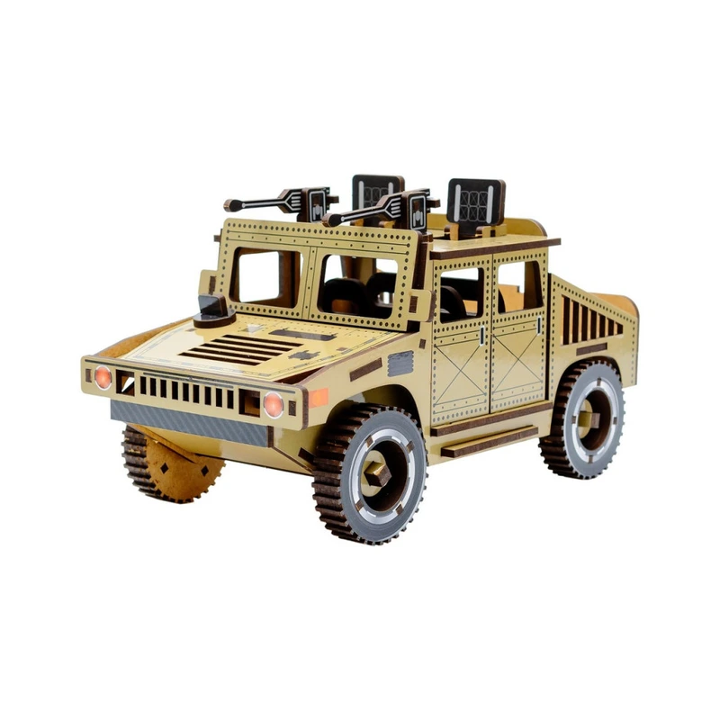 Дерев'яний 3D конструктор "Humvee" Puz-00927, 100 деталей — фото 6