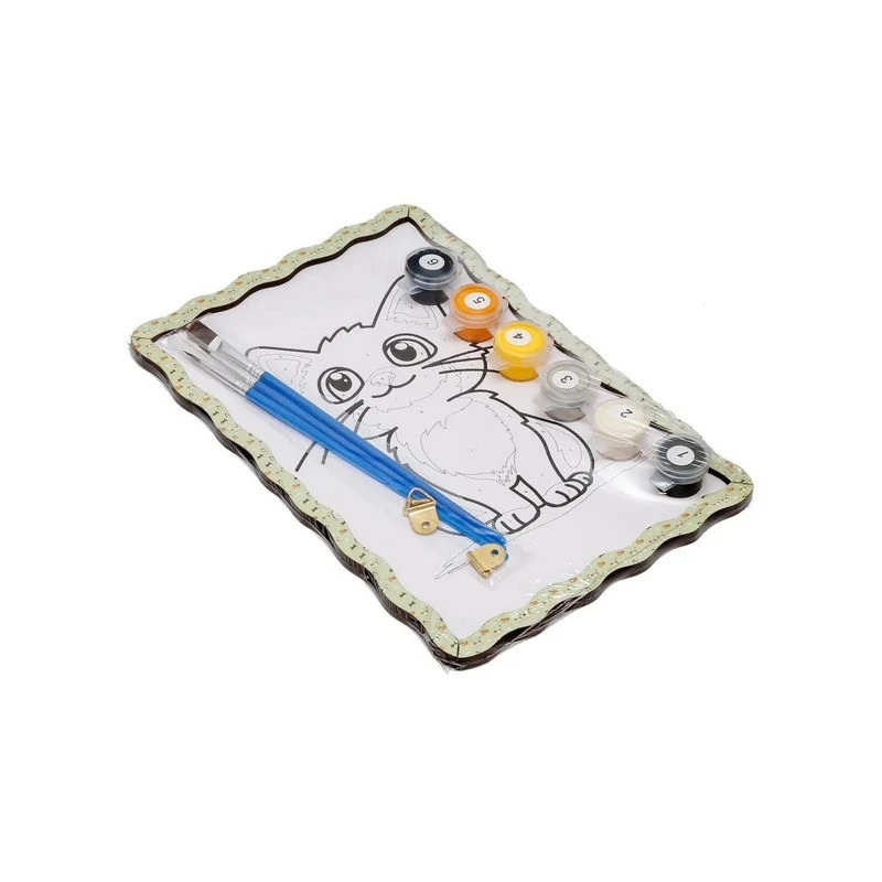 Дитячий набір для розпису по дереву "Котик-мрійник" Puz-22977 формат А5