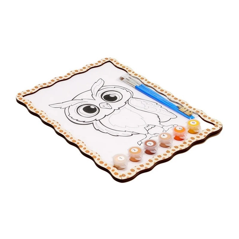 Дитячий набір для розпису по дереву "Сова" Puz-22964 формат А4