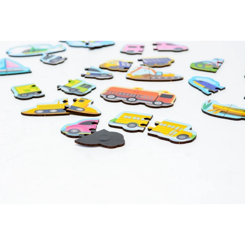 Дерев'яний магнітний пазл "Машинки" Puz-22932, 30 елементів