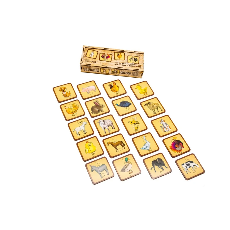 Дерев'яна головоломка "Свійські тварини" Puz-37351, 40 елементів