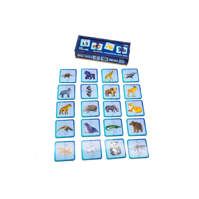 Дерев'яна головоломка "Дикі тварини" Puz-44657, 40 елементів