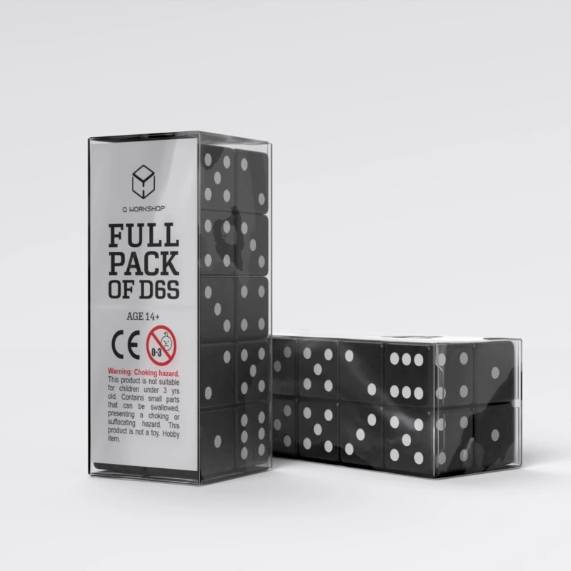 Набір кубиків Full Pack of D6s: Black&White