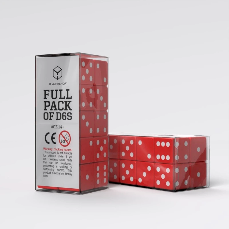 Набір кубиків Full Pack of D6s: Red&White